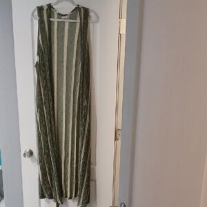 LuLaRoe Joy Olive and Cream Striped Cardigan